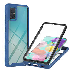 Carcasa Bumper Funda Silicona Transparente 360 Grados YB2 para Samsung Galaxy M40S Azul