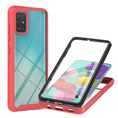 Carcasa Bumper Funda Silicona Transparente 360 Grados YB2 para Samsung Galaxy M40S Rojo