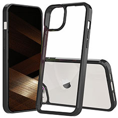 Carcasa Bumper Funda Silicona Transparente 360 Grados ZJ1 para Apple iPhone 15 Plus Negro