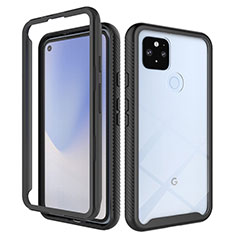 Carcasa Bumper Funda Silicona Transparente 360 Grados ZJ1 para Google Pixel 4a 5G Negro