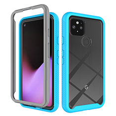 Carcasa Bumper Funda Silicona Transparente 360 Grados ZJ1 para Google Pixel 5 Azul Cielo