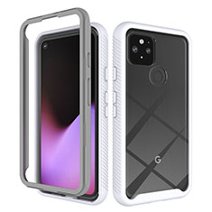 Carcasa Bumper Funda Silicona Transparente 360 Grados ZJ1 para Google Pixel 5 Blanco