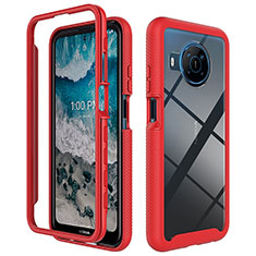 Carcasa Bumper Funda Silicona Transparente 360 Grados ZJ1 para Nokia X100 5G Rojo