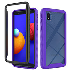 Carcasa Bumper Funda Silicona Transparente 360 Grados ZJ1 para Samsung Galaxy A01 Core Purpura Claro