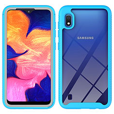 Carcasa Bumper Funda Silicona Transparente 360 Grados ZJ1 para Samsung Galaxy A10 Azul Cielo