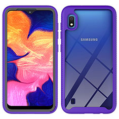 Carcasa Bumper Funda Silicona Transparente 360 Grados ZJ1 para Samsung Galaxy A10 Purpura Claro