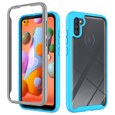 Carcasa Bumper Funda Silicona Transparente 360 Grados ZJ1 para Samsung Galaxy A11 Azul Cielo