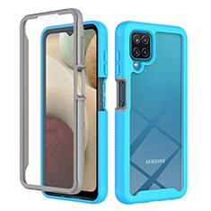 Carcasa Bumper Funda Silicona Transparente 360 Grados ZJ1 para Samsung Galaxy A12 Nacho Azul Cielo