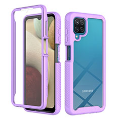 Carcasa Bumper Funda Silicona Transparente 360 Grados ZJ1 para Samsung Galaxy A12 Nacho Purpura Claro