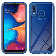 Carcasa Bumper Funda Silicona Transparente 360 Grados ZJ1 para Samsung Galaxy A20 Azul
