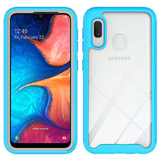 Carcasa Bumper Funda Silicona Transparente 360 Grados ZJ1 para Samsung Galaxy A20e Azul Cielo