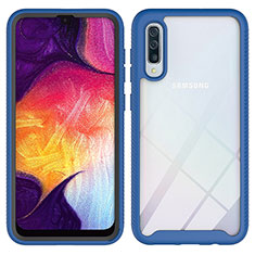 Carcasa Bumper Funda Silicona Transparente 360 Grados ZJ1 para Samsung Galaxy A50S Azul