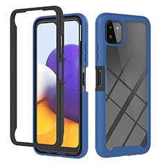 Carcasa Bumper Funda Silicona Transparente 360 Grados ZJ1 para Samsung Galaxy F42 5G Azul