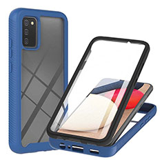 Carcasa Bumper Funda Silicona Transparente 360 Grados ZJ1 para Samsung Galaxy M02s Azul