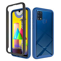 Carcasa Bumper Funda Silicona Transparente 360 Grados ZJ1 para Samsung Galaxy M31 Azul