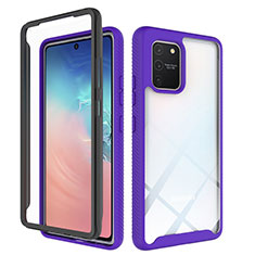 Carcasa Bumper Funda Silicona Transparente 360 Grados ZJ1 para Samsung Galaxy M80S Purpura Claro