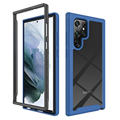 Carcasa Bumper Funda Silicona Transparente 360 Grados ZJ1 para Samsung Galaxy S23 Ultra 5G Azul