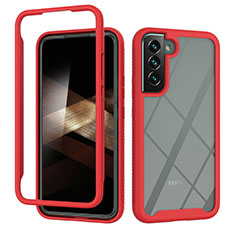 Carcasa Bumper Funda Silicona Transparente 360 Grados ZJ1 para Samsung Galaxy S24 5G Rojo