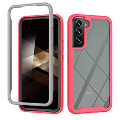 Carcasa Bumper Funda Silicona Transparente 360 Grados ZJ1 para Samsung Galaxy S24 Plus 5G Rosa Roja
