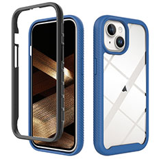 Carcasa Bumper Funda Silicona Transparente 360 Grados ZJ3 para Apple iPhone 14 Plus Azul