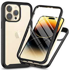 Carcasa Bumper Funda Silicona Transparente 360 Grados ZJ3 para Apple iPhone 14 Pro Negro