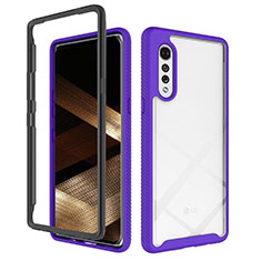 Carcasa Bumper Funda Silicona Transparente 360 Grados ZJ3 para LG Velvet 4G Morado