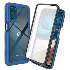 Carcasa Bumper Funda Silicona Transparente 360 Grados ZJ3 para Motorola Moto G42 Azul