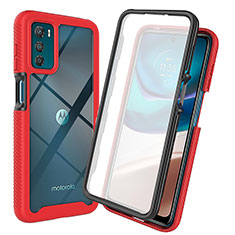 Carcasa Bumper Funda Silicona Transparente 360 Grados ZJ3 para Motorola Moto G42 Rojo
