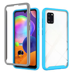 Carcasa Bumper Funda Silicona Transparente 360 Grados ZJ3 para Samsung Galaxy A31 Azul Cielo