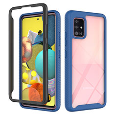 Carcasa Bumper Funda Silicona Transparente 360 Grados ZJ3 para Samsung Galaxy A51 4G Azul