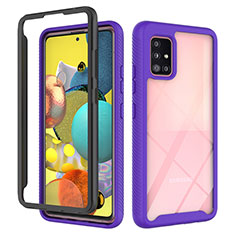 Carcasa Bumper Funda Silicona Transparente 360 Grados ZJ3 para Samsung Galaxy A51 4G Purpura Claro