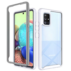 Carcasa Bumper Funda Silicona Transparente 360 Grados ZJ3 para Samsung Galaxy A71 4G A715 Blanco