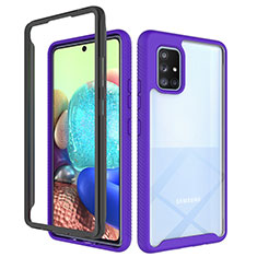 Carcasa Bumper Funda Silicona Transparente 360 Grados ZJ3 para Samsung Galaxy A71 5G Purpura Claro