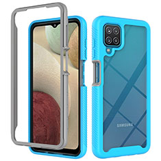 Carcasa Bumper Funda Silicona Transparente 360 Grados ZJ3 para Samsung Galaxy F12 Azul Cielo