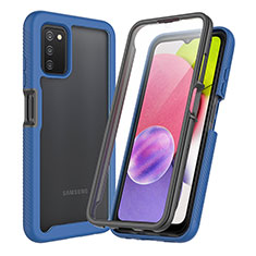 Carcasa Bumper Funda Silicona Transparente 360 Grados ZJ3 para Samsung Galaxy M02s Azul