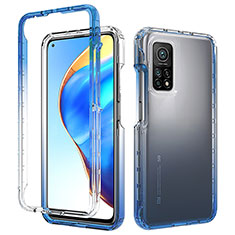 Carcasa Bumper Funda Silicona Transparente 360 Grados ZJ3 para Xiaomi Mi 10T Pro 5G Azul