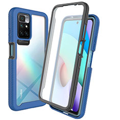 Carcasa Bumper Funda Silicona Transparente 360 Grados ZJ3 para Xiaomi Redmi 10 4G Azul