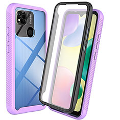 Carcasa Bumper Funda Silicona Transparente 360 Grados ZJ3 para Xiaomi Redmi 9C Purpura Claro