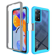 Carcasa Bumper Funda Silicona Transparente 360 Grados ZJ3 para Xiaomi Redmi Note 11 Pro 4G Azul Cielo