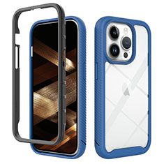 Carcasa Bumper Funda Silicona Transparente 360 Grados ZJ4 para Apple iPhone 13 Pro Azul