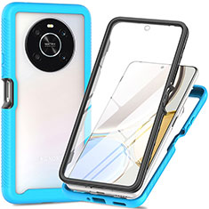 Carcasa Bumper Funda Silicona Transparente 360 Grados ZJ4 para Huawei Honor X9 4G Azul Cielo