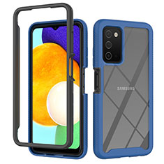 Carcasa Bumper Funda Silicona Transparente 360 Grados ZJ4 para Samsung Galaxy A03s Azul