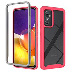Carcasa Bumper Funda Silicona Transparente 360 Grados ZJ4 para Samsung Galaxy A25 5G Rosa Roja