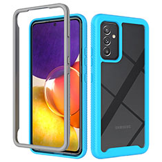 Carcasa Bumper Funda Silicona Transparente 360 Grados ZJ4 para Samsung Galaxy A82 5G Azul Cielo