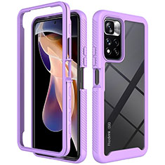 Carcasa Bumper Funda Silicona Transparente 360 Grados ZJ4 para Xiaomi Poco X4 NFC Purpura Claro