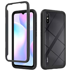 Carcasa Bumper Funda Silicona Transparente 360 Grados ZJ4 para Xiaomi Redmi 9AT Negro