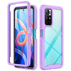 Carcasa Bumper Funda Silicona Transparente 360 Grados ZJ4 para Xiaomi Redmi Note 11 5G Purpura Claro