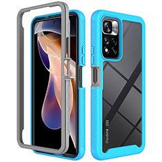 Carcasa Bumper Funda Silicona Transparente 360 Grados ZJ4 para Xiaomi Redmi Note 11 Pro+ Plus 5G Azul Cielo