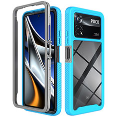 Carcasa Bumper Funda Silicona Transparente 360 Grados ZJ4 para Xiaomi Redmi Note 11E Pro 5G Azul Cielo