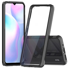 Carcasa Bumper Funda Silicona Transparente 360 Grados ZJ5 para Xiaomi Redmi 9A Negro